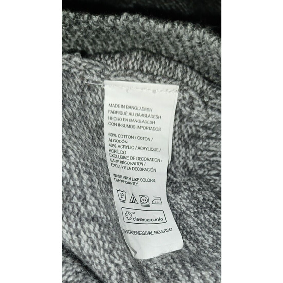 IZOD Sweater Men's Large Light Gray Heather Fieldhouse Grandpa Sweater Cozy Warm - Picture 4 of 4